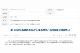 ​厦门市市场监督管理局2023年书写笔产品质量监督抽查情况图片