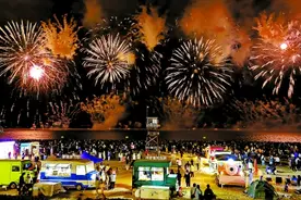 2024上海金山城市沙滩国际音乐烟花秀璀璨绚烂图片