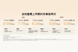 后驱独悬+轴距超2.6米，吉利星愿正式上市，限时6.98万元起图片