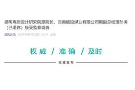 昆明煤炭设计研究院原院长、云南能投煤业有限公司原副总经理孙涛接受监察调查图片