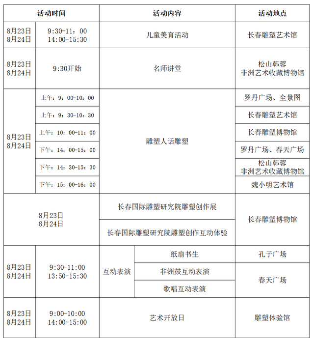 雕塑无界·青春无限 | 活动日程，请收好！