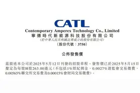 每股263港元，宁德时代公布H股发售价图片