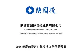 陕国投信托向特定对象发行A股股票，募资全部用于补充资本金图片