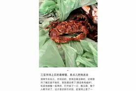 网友称在海鲜市场买到毒螃蟹，三亚市监局回应：属实，系铜铸蟹，具有一定食用中毒风险图片