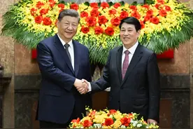 习近平会见越南国家主席梁强图片