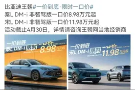 半两财经｜比亚迪推出“一口价”多款车型降价图片