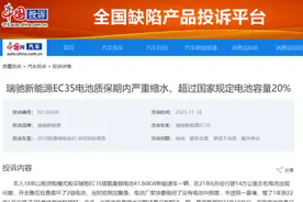 因电池续航严重衰减 瑞驰新能源再遭车主投诉图片