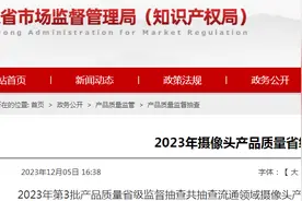 2023年山东省摄像头产品质量省级监督抽查结果图片