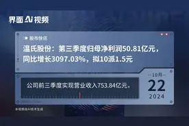 温氏股份：第三季度归母净利润50.81亿元，同比增长3097.03%，拟10派1.5元视频封面