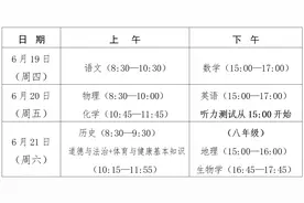 2025年中考省级统一考试科目和时间安排确定图片