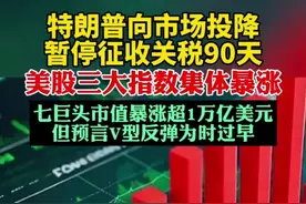 特朗普暂停征收关税90天，美股暴涨 #特朗普 #美股图片