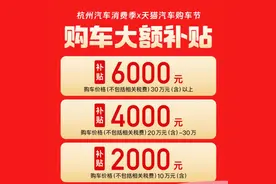 淘宝好价节来了，天猫买车可享受最高6000元的杭州政府购车补贴图片