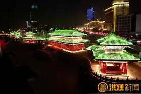 滕王阁景区北扩工程试亮夜灯图片