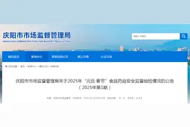 甘肃省庆阳市市场监督管理局关于2025年“元旦·春节”食品药品安全监督抽检情况的公告（2025年第1期）图片