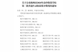 官宣！梅州2024年中考第二批普通生录取最低分数线出炉图片