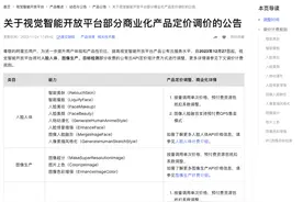 阿里云视觉智能开放平台部分商业化产品定价将调价图片