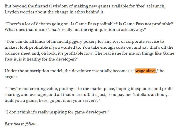 前PS高管痛批Game Pass：让开发商变成工资奴隶