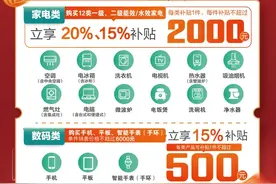 上海发布细则：“国补”家电1月20日起扩到12种，3类数码产品也可补贴图片
