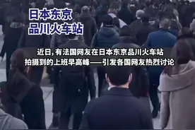 法国网友拍摄日本品川火车站上班早高峰：众人整齐划一，没有声音图片