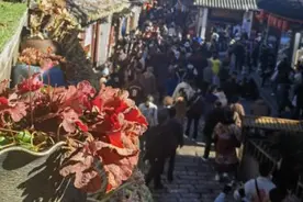 旅游市场回暖 丽江古城年味浓图片