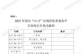 2025年成都普通高中艺体特长生招生计划来了！图片