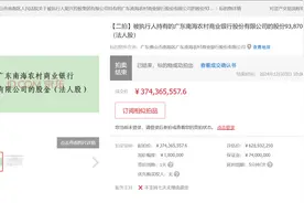 评估价六折成交！两国企拿下南海农商银行大额股份图片