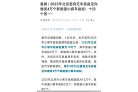 增发4万个新能源车指标，北京汽车消费再加码图片