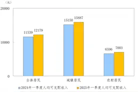 一季度全国居民人均可支配收入12179元图片