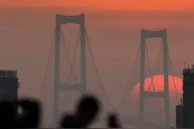 深中通道的绝美“悬日”，你见过吗？图片