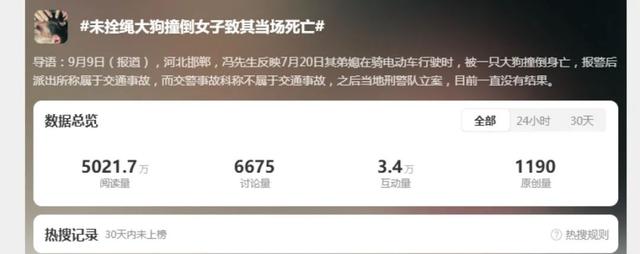 河北女子骑电动车被未拴绳大狗撞倒身亡，5个月后其丈夫因劳累过度突发脑溢血进ICU，家属：家中还有3个孩子和老人