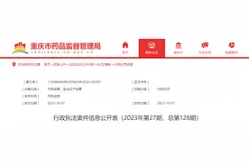 重庆市药监局公开行政执法案件信息（2023年第27期，总第128期）图片