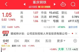 获最少1.5亿元增持！重庆钢铁回应：股价处于低位，要给投资者信心图片