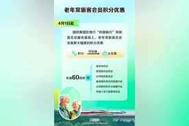 铁路12306新政！老年常旅客会员积分提高！图片