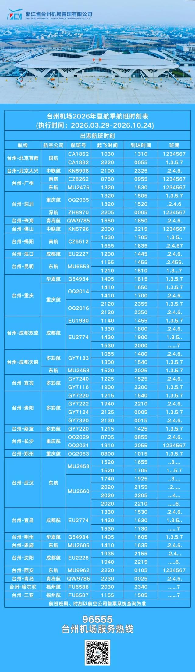 台州出发，机票最低2.5折起