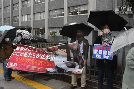 日本民众抗议政府解禁杀伤性战斗机向第三国出口图片