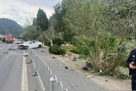 男子疲劳驾驶 路边上演“空中飞车”图片