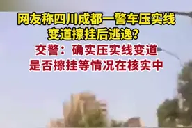 纵览热点｜四川成都一警车压实线变道擦挂后逃逸？交警：确实存在压实线变道，是否擦挂等情况还在核实中图片