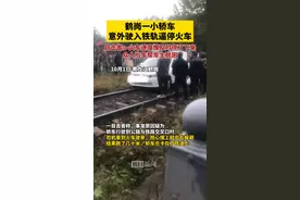鹤岗一小轿车意外驶入铁轨逼停火车，目击者：事发运煤专线，火车速度不快图片