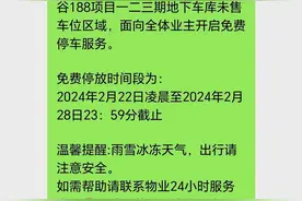市民说“该表扬表扬”，低温雨雪冰冻天气中光谷上万个车位免费停图片