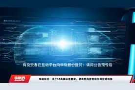 华瑞股份：关于ST具体标准要求，敬请查阅监管相关规定或指南视频封面