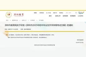 2025年深圳体育中考方案公布！继续采用“1+1”方式，按0.5的权重计入中考总分图片