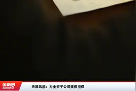 天顺风能：为全资子公司提供担保视频封面