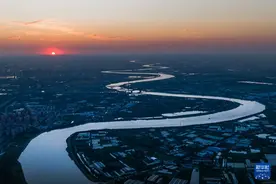 天津海河：迷人晚霞图片