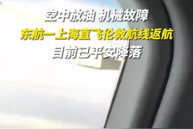 空中放油 机械故障！东航一上海直飞伦敦航线返航，目前已平安降落图片