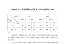 2025年湖南高考录取线出炉！历史类本科线446分，物理类本科线405分图片
