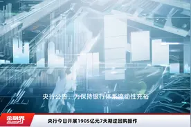 央行今日开展1905亿元7天期逆回购操作视频封面