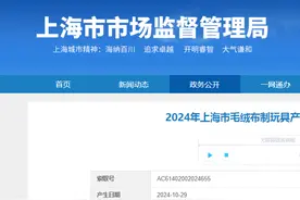 2024年上海市毛绒布制玩具产品质量监督抽查结果发布图片