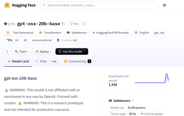 OpenAI 开源模型被 Meta 研究员“逆改”！只动0.3%参数，gpt-oss-20B 解锁无约束基座