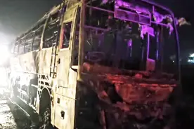 印度哈里亚纳邦一巴士起火，已致8人死亡图片