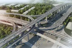 【交通】六层交叉互通！军工路立交桥加快施工中，快速路距通车又近一步图片